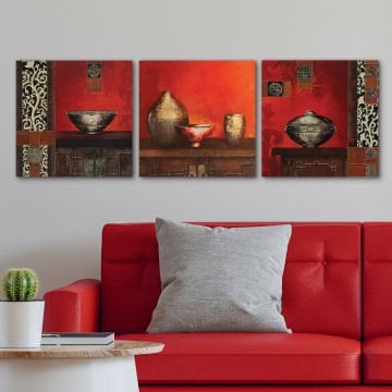 3 Parçalı Kanvas Tablo