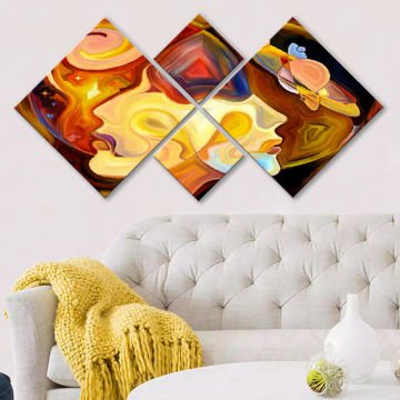 4 Parçalı Mdf Tablo