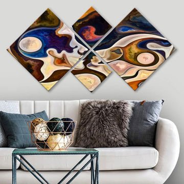 4 Parçalı Mdf Tablo
