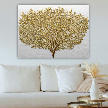 Kanvas Tablo Gold Ağaç Tablo