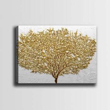 Kanvas Tablo Gold Ağaç Tablo