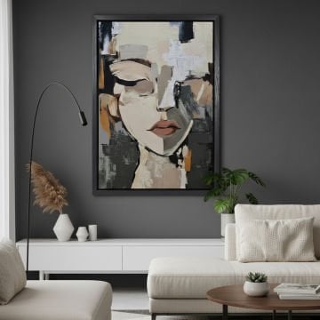 L Siyah Çerçeveli Ruhun Paleti Yağlı Boya Tablo