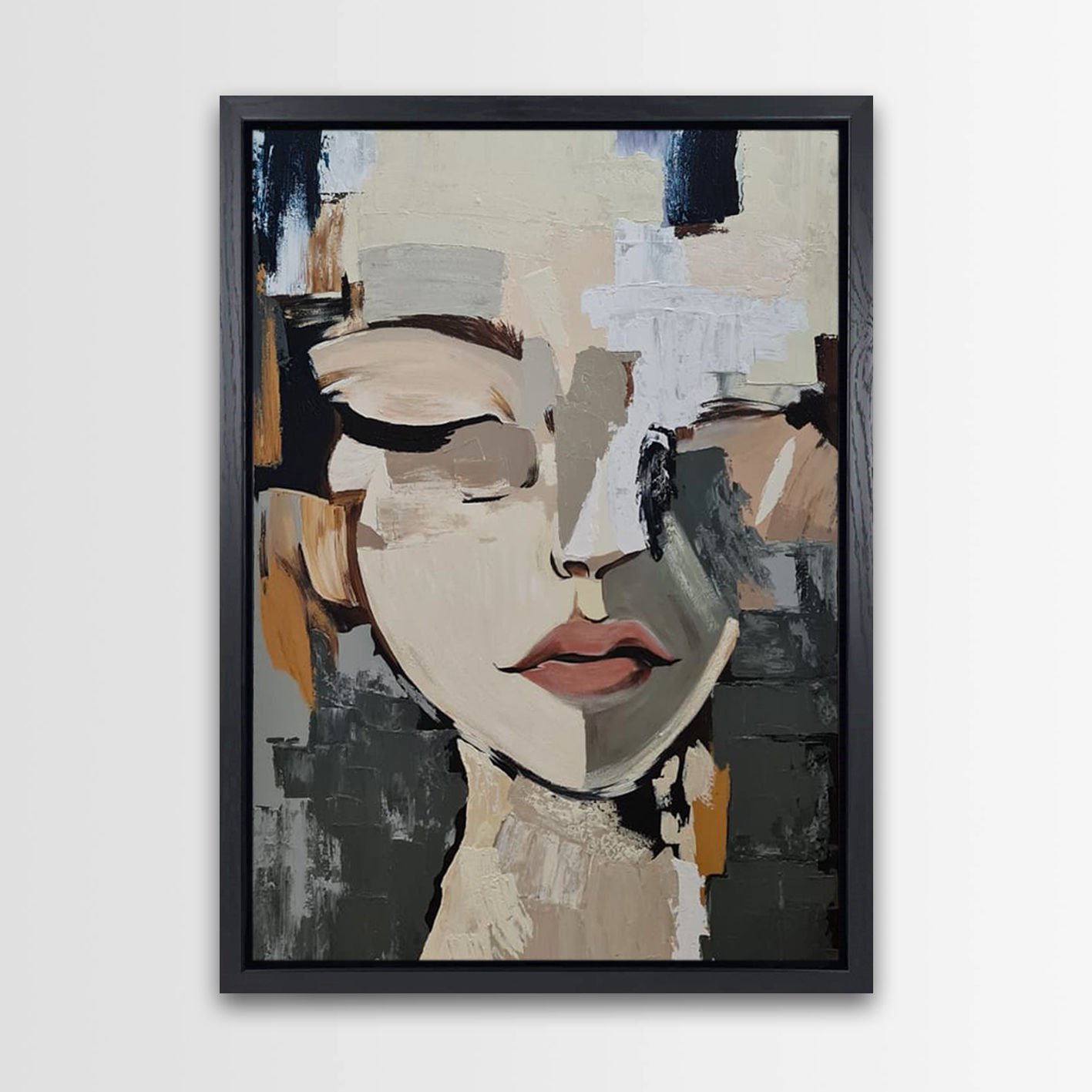 L Siyah Çerçeveli Ruhun Paleti Yağlı Boya Tablo