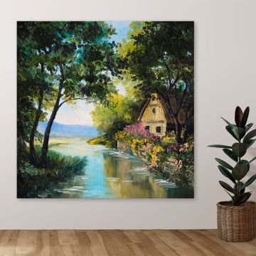 Gizli Vadi Evi Manzara Kanvas Tablo