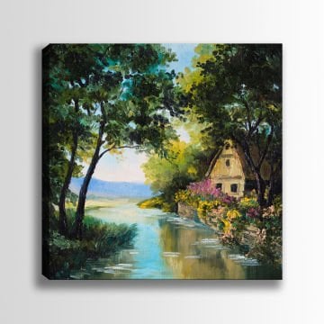 Gizli Vadi Evi Manzara Kanvas Tablo