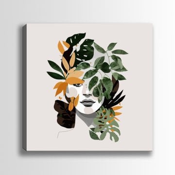 Kadın ve Bitkiler Kanvas Tablo