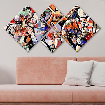 4 Parçalı Mdf Tablo