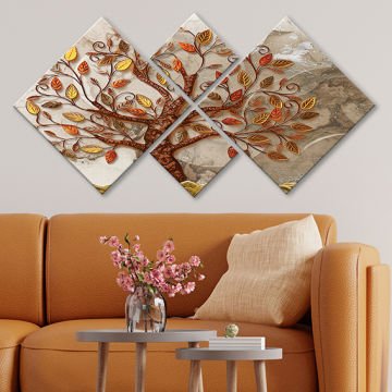 4 Parçalı Mdf Tablo