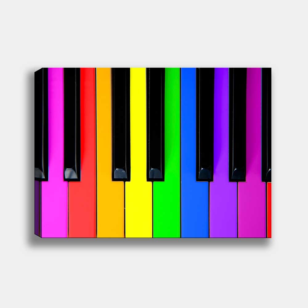Renkli Piyano Kanvas Tablo
