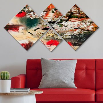 4 Parçalı Mdf Tablo