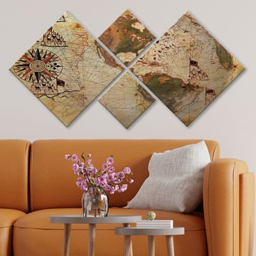 4 Parçalı Mdf Tablo