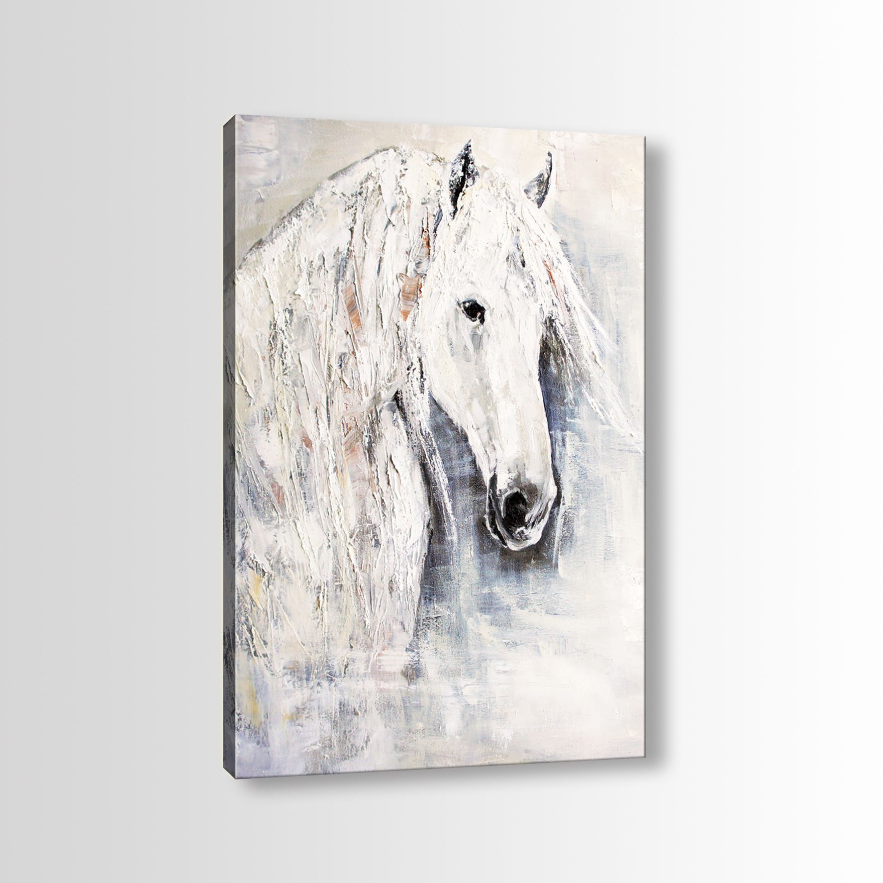 Beyaz At Kanvas Tablo