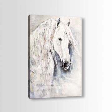 Beyaz At Kanvas Tablo