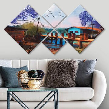 4 Parçalı Mdf Tablo