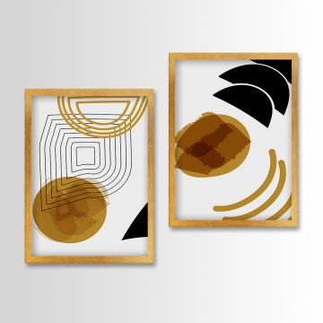 2 Parçalı Altın Çerçeveli Tablo