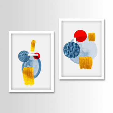 2 Parçalı Beyaz Çerçeveli Tablo