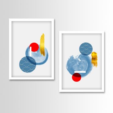 2 Parçalı Beyaz Çerçeveli Tablo