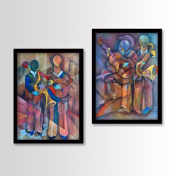 2 Parçalı Siyah Çerçeveli Tablo