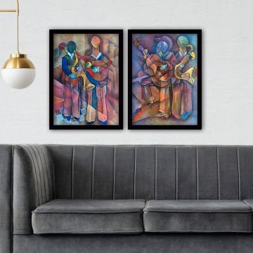 2 Parçalı Siyah Çerçeveli Tablo
