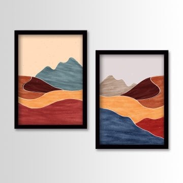 2 Parçalı Siyah Çerçeveli Tablo