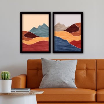 2 Parçalı Siyah Çerçeveli Tablo