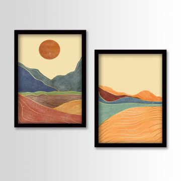 2 Parçalı Siyah Çerçeveli Tablo