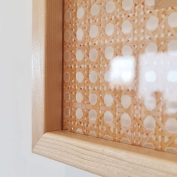 Naturel Çerçeveli Hasır Baskı Cam Tablolar 40cm x 40cm