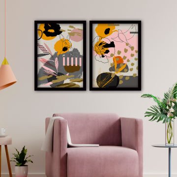 2 Parçalı Siyah Çerçeveli Tablo