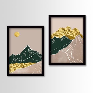 2 Parçalı Siyah Çerçeveli Tablo