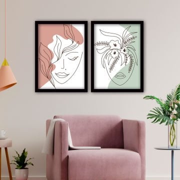 2 Parçalı Siyah Çerçeveli Tablo