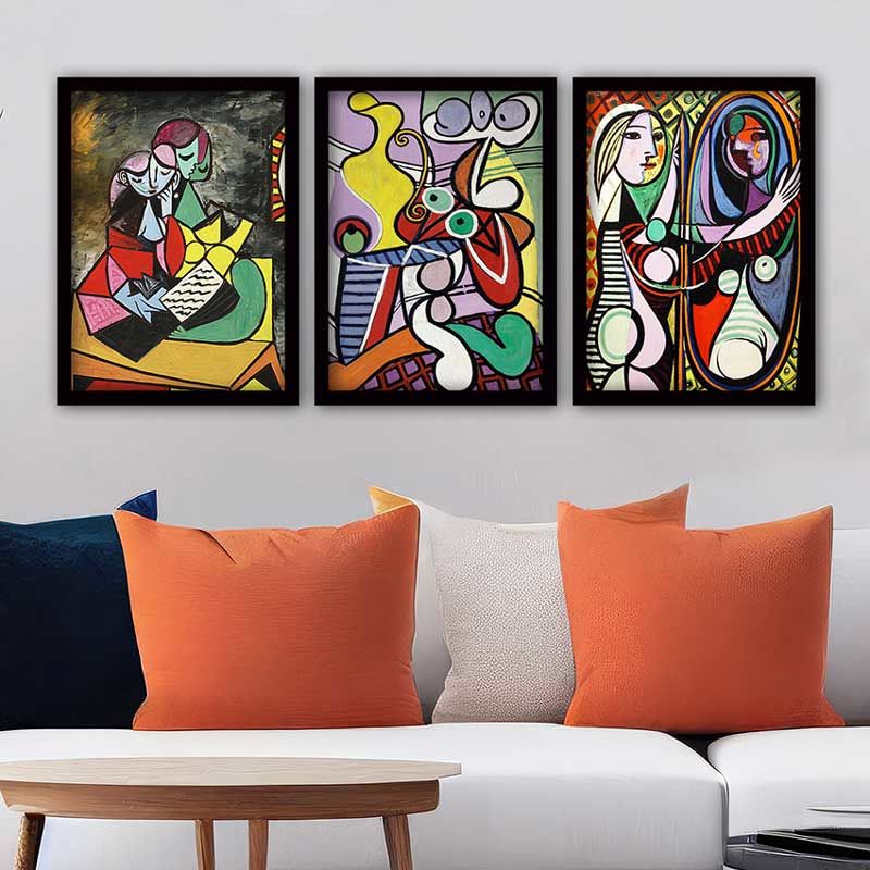 Pablo Picasso 3 Parça Siyah Çerçeveli Tablo