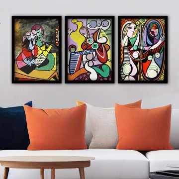 Pablo Picasso 3 Parça Siyah Çerçeveli Tablo