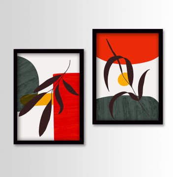 2 Parçalı Siyah Çerçeveli Tablo