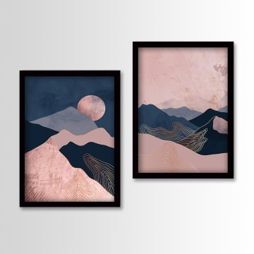 2 Parçalı Siyah Çerçeveli Tablo
