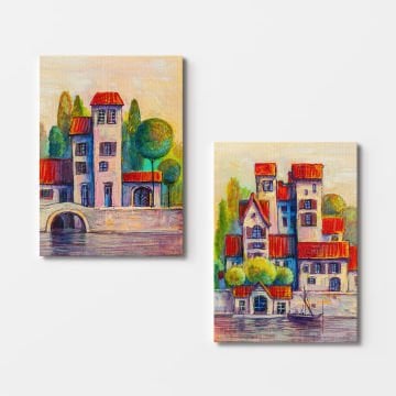 2 Parçalı Kanvas Tablo
