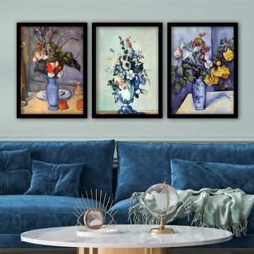 Paul Cezanne 3 Parça Siyah Çerçeveli Tablo