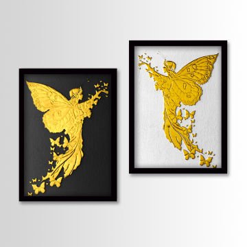 2 Parçalı Siyah Çerçeveli Tablo
