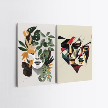 2 Parçalı Kanvas Tablo