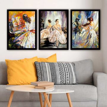3 Parçalı Çerçeveli Tablo