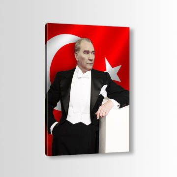 Atatürk Bayrak Kanvas Tablo