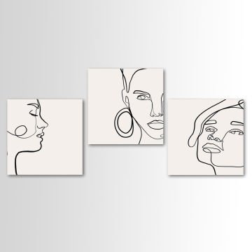 3 Parçalı Kanvas Tablo