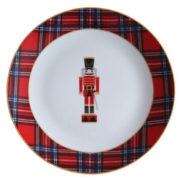Kırmızı Ekose Tabak 4’lü Set