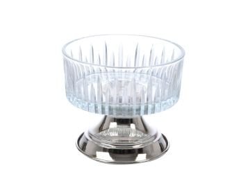 Gümüş Ayaklı Orta Boy Kristal Kase 20cm
