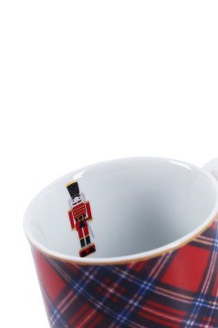 Kırmızı Ekose Kupa Kurşun Asker Desen&Hediye Kutulu