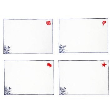 Amerikan Servis Mercan desenli 4’lü Set