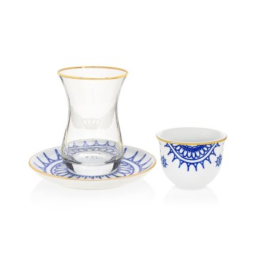 Vesta Desen 18 Parça Çay + Mırra Set Hediye Kutulu