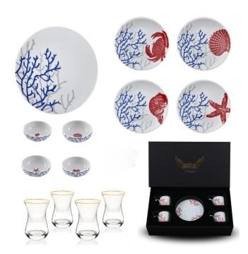 Mercan Tabak &Çay Kahve Seti 20 Parça (4 Kişilik )