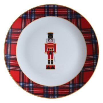 Kırmızı Ekose Tabak&Çay Kahve Seti 20 Parça (4 Kişilik)