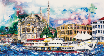 İstanbul Kanvas Tablo - Ortaköy -50 cmx 30 cm