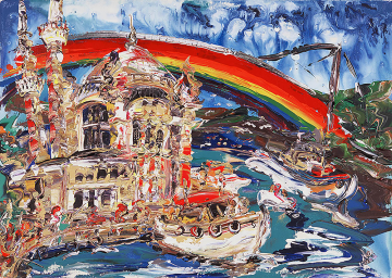 İstanbul Kanvas Tablo - Ortakoy Rainbow Bridge II - 70cm x 50cm